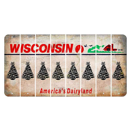 Wisconsin Farm Cut License Plate Strips (Set of 8) Christmas Tree