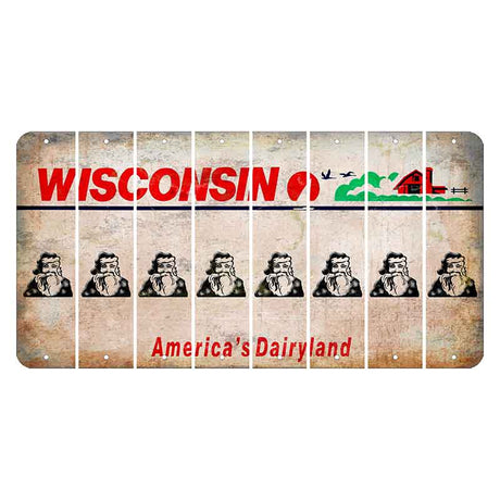 Wisconsin Farm Cut License Plate Strips (Set of 8) Santa Claus