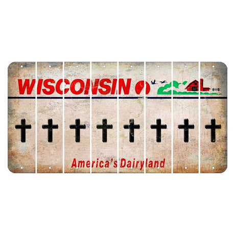 Wisconsin Farm Cut License Plate Strips (Set of 8) Cross