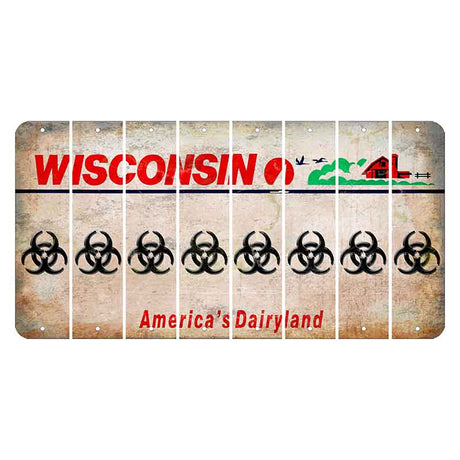 Wisconsin Farm Cut License Plate Strips (Set of 8) Radioactive