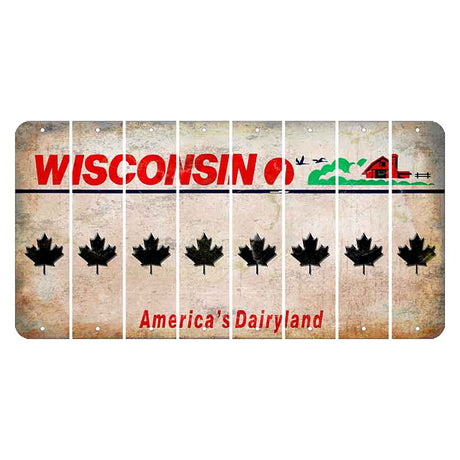 Wisconsin Farm Cut License Plate Strips (Set of 8) Maple Leaf