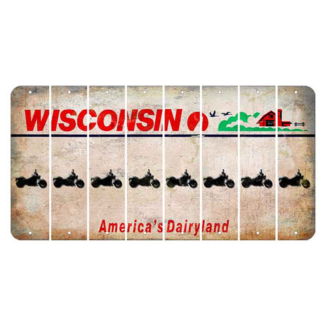 Wisconsin Farm Cut License Plate Strips (Set of 8) Motorcycle