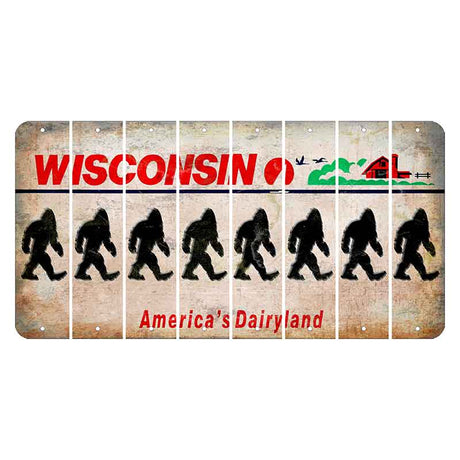 Wisconsin Farm Cut License Plate Strips (Set of 8) Bigfoot