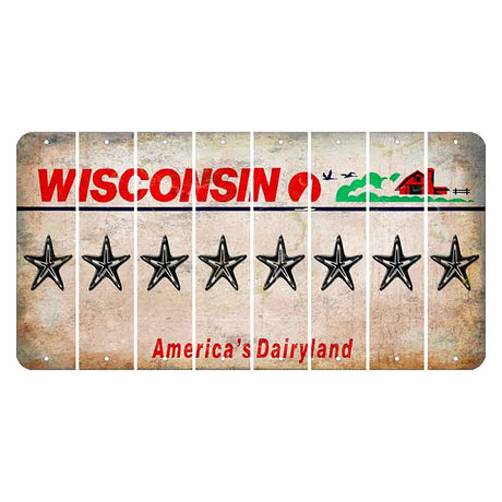 Wisconsin Farm Cut License Plate Strips (Set of 8) Star Fish