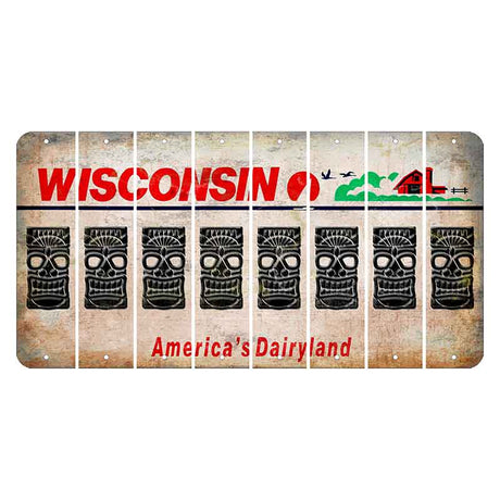 Wisconsin Farm Cut License Plate Strips (Set of 8) Tiki