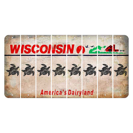 Wisconsin Farm Cut License Plate Strips (Set of 8) Sea Turtle