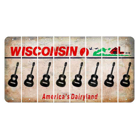 Wisconsin Farm Cut License Plate Strips (Set of 8) Guitar