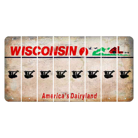 Wisconsin Farm Cut License Plate Strips (Set of 8) Sloth