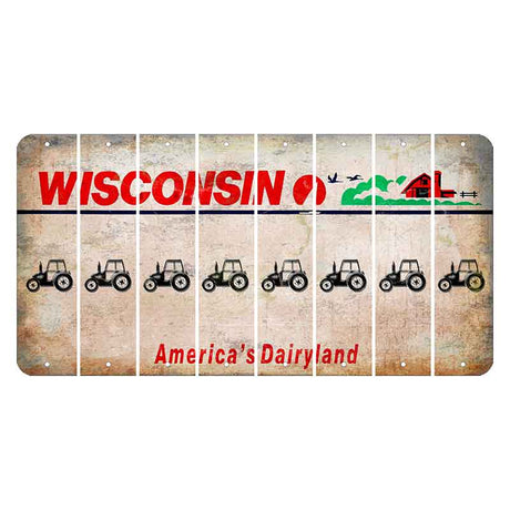 Wisconsin Farm Cut License Plate Strips (Set of 8) Tractor