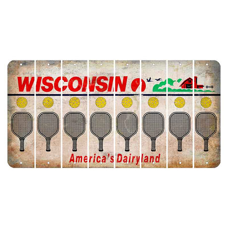 Wisconsin Farm Cut License Plate Strips (Set of 8) Pickleball