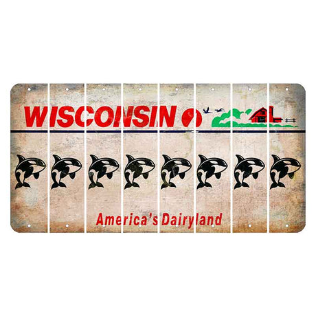 Wisconsin Farm Cut License Plate Strips (Set of 8) Whale