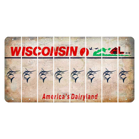 Wisconsin Farm Cut License Plate Strips (Set of 8) Swordfish