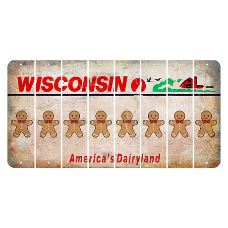 Wisconsin Farm Cut License Plate Strips (Set of 8) Gingerbread Man