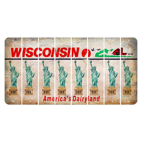 Wisconsin Farm Cut License Plate Strips (Set of 8) Statue of Liberty