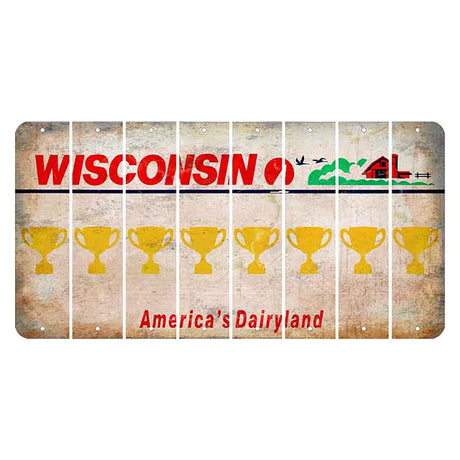 Wisconsin Farm Cut License Plate Strips (Set of 8) Trophy