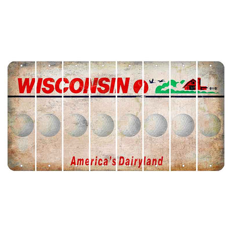 Wisconsin Farm Cut License Plate Strips (Set of 8) Golfball