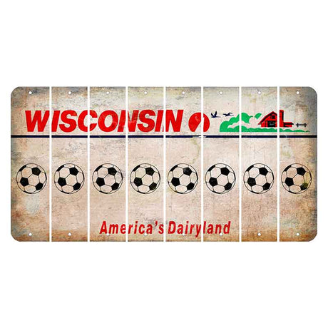 Wisconsin Farm Cut License Plate Strips (Set of 8) Soccerball