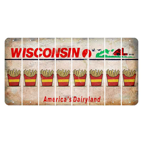 Wisconsin Farm Cut License Plate Strips (Set of 8) French Fries