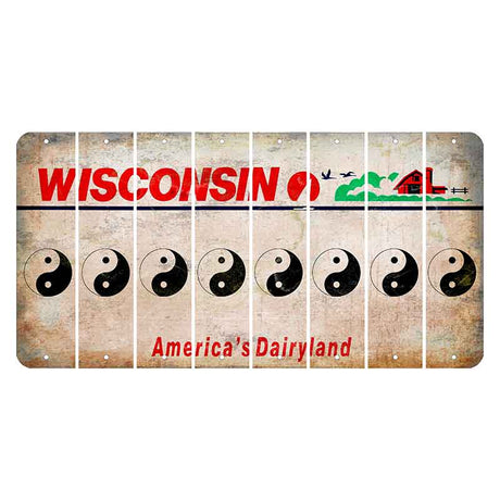 Wisconsin Farm Cut License Plate Strips (Set of 8) Yin Yang