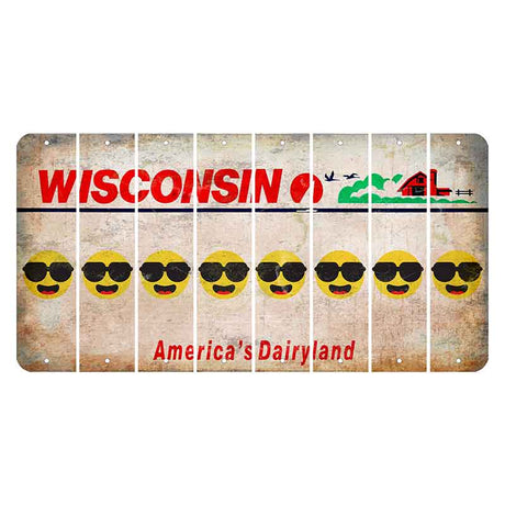 Wisconsin Farm Cut License Plate Strips (Set of 8) Emoji - Shades