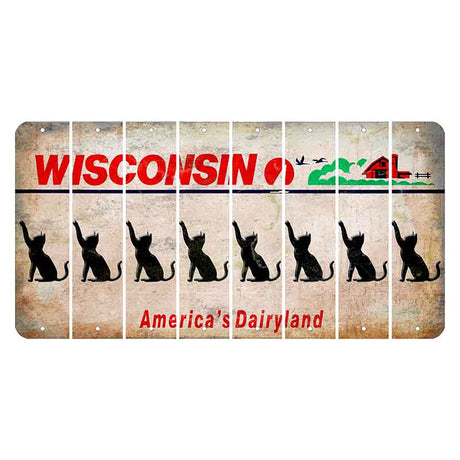 Wisconsin Farm Cut License Plate Strips (Set of 8) Cat