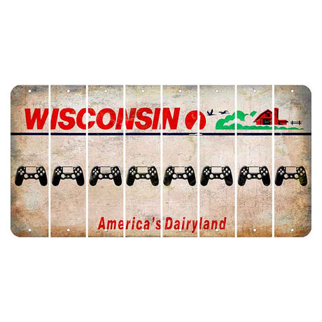 Wisconsin Farm Cut License Plate Strips (Set of 8) PS Controller