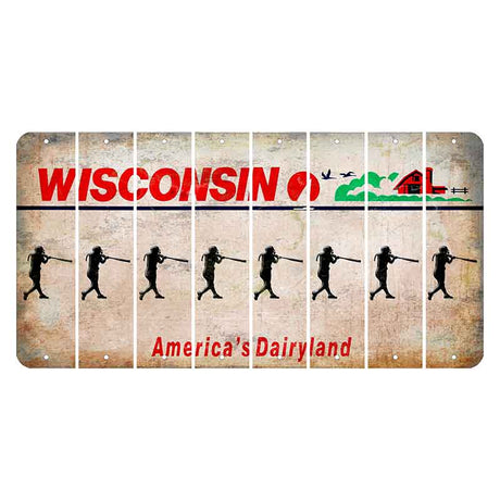 Wisconsin Farm Cut License Plate Strips (Set of 8) Softball Batter