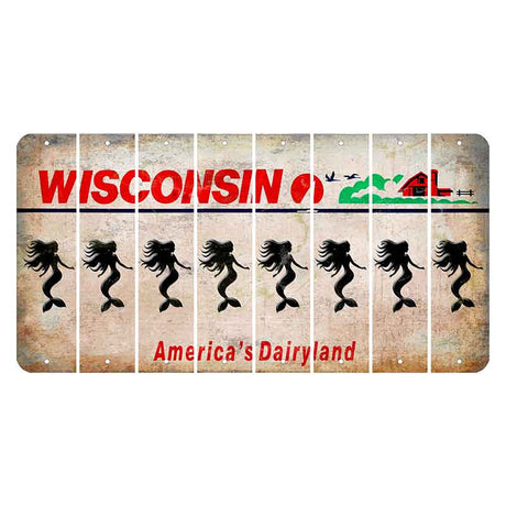 Wisconsin Farm Cut License Plate Strips (Set of 8) Mermaid