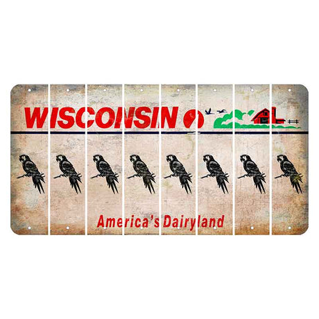 Wisconsin Farm Cut License Plate Strips (Set of 8) Parrot