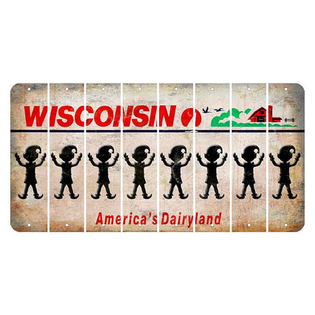 Wisconsin Farm Cut License Plate Strips (Set of 8) Elf