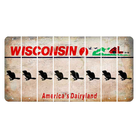 Wisconsin Farm Cut License Plate Strips (Set of 8) Beaver