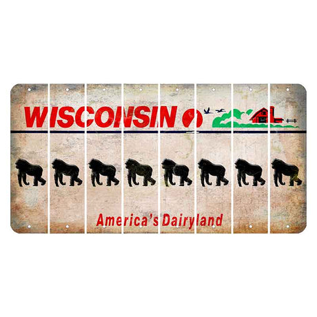 Wisconsin Farm Cut License Plate Strips (Set of 8) Gorilla