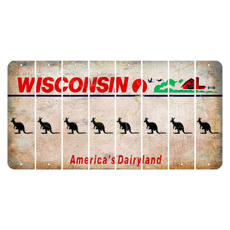 Wisconsin Farm Cut License Plate Strips (Set of 8) Kangaroo