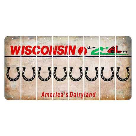 Wisconsin Farm Cut License Plate Strips (Set of 8) Horseshoe