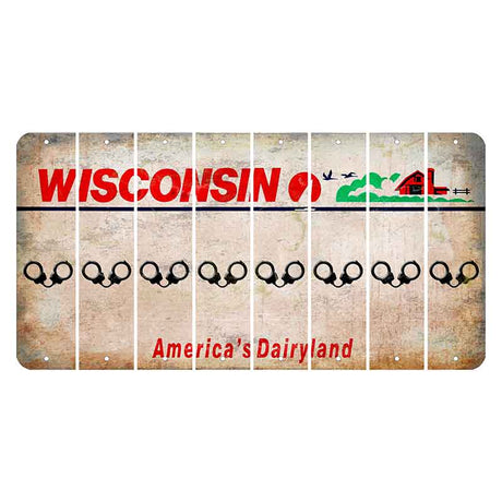 Wisconsin Farm Cut License Plate Strips (Set of 8) Handcuffs