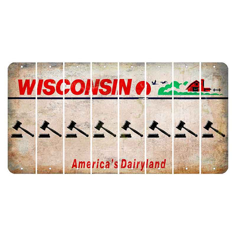 Wisconsin Farm Cut License Plate Strips (Set of 8) Gavel