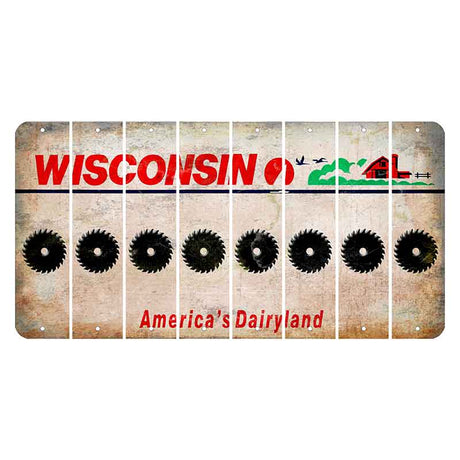 Wisconsin Farm Cut License Plate Strips (Set of 8) Saw Blade