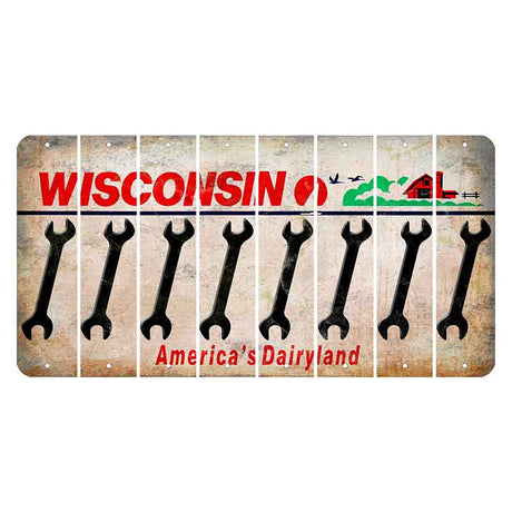 Wisconsin Farm Cut License Plate Strips (Set of 8) Wrench