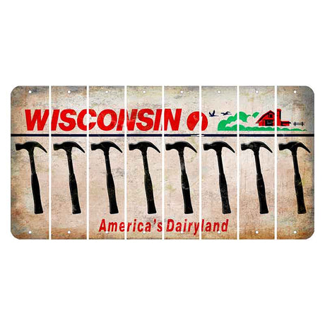 Wisconsin Farm Cut License Plate Strips (Set of 8) Hammer