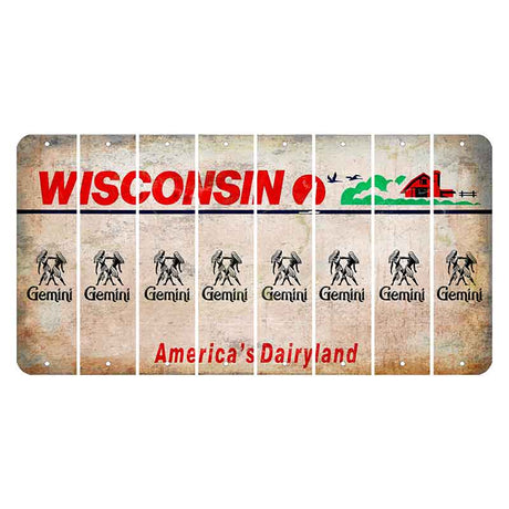 Wisconsin Farm Cut License Plate Strips (Set of 8) Zodiac Sign - Gemini