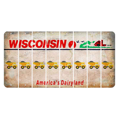 Wisconsin Farm Cut License Plate Strips (Set of 8) Dump Truck