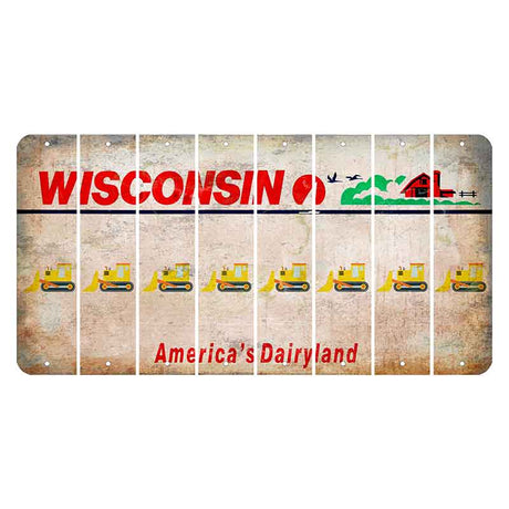 Wisconsin Farm Cut License Plate Strips (Set of 8) Dozer