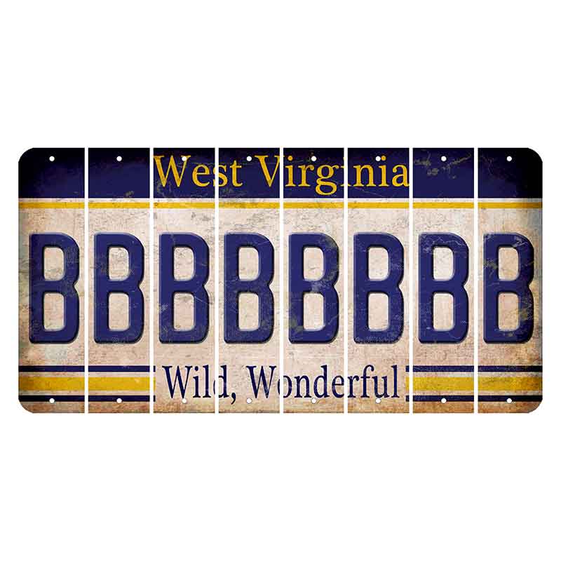 West Virginia Wild Wonderful Cut License Plate Strips (Set of 8) B