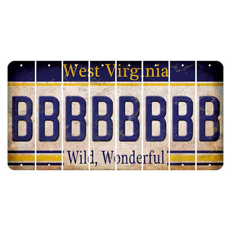 West Virginia Wild Wonderful Cut License Plate Strips (Set of 8) B