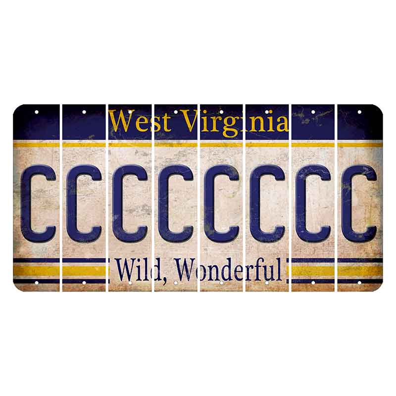 West Virginia Wild Wonderful Cut License Plate Strips (Set of 8) C