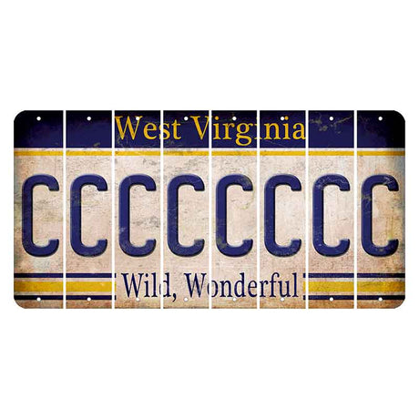 West Virginia Wild Wonderful Cut License Plate Strips (Set of 8) C