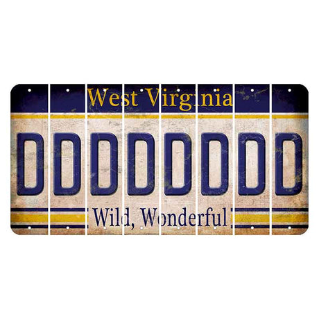 West Virginia Wild Wonderful Cut License Plate Strips (Set of 8) D