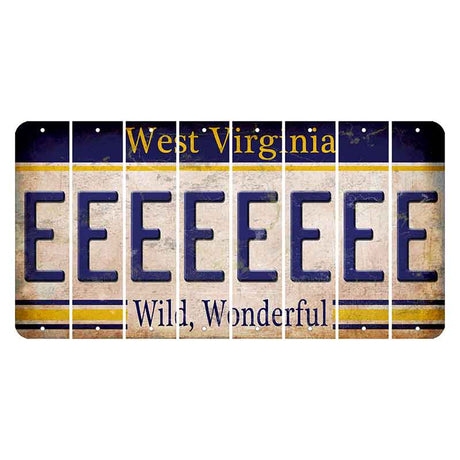 West Virginia Wild Wonderful Cut License Plate Strips (Set of 8) E