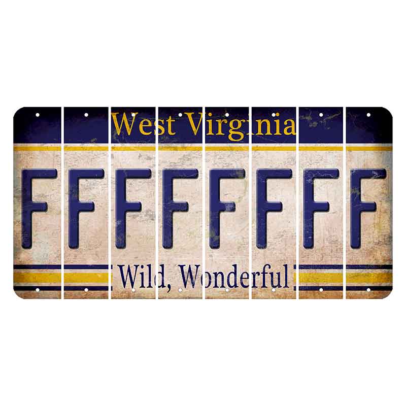 West Virginia Wild Wonderful Cut License Plate Strips (Set of 8) F