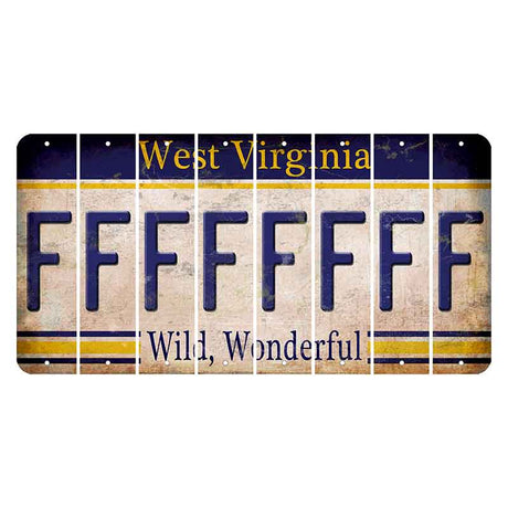 West Virginia Wild Wonderful Cut License Plate Strips (Set of 8) F